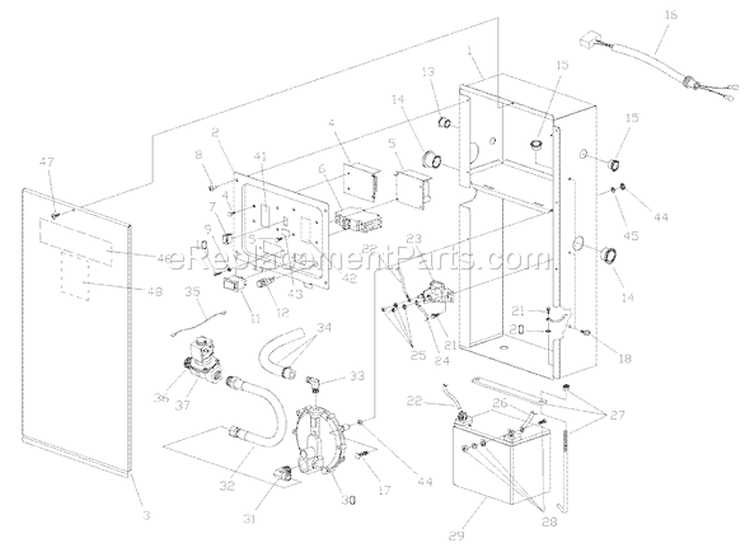 Page B Diagram and Parts List for 040220A-0  Briggs and Stratton Generator